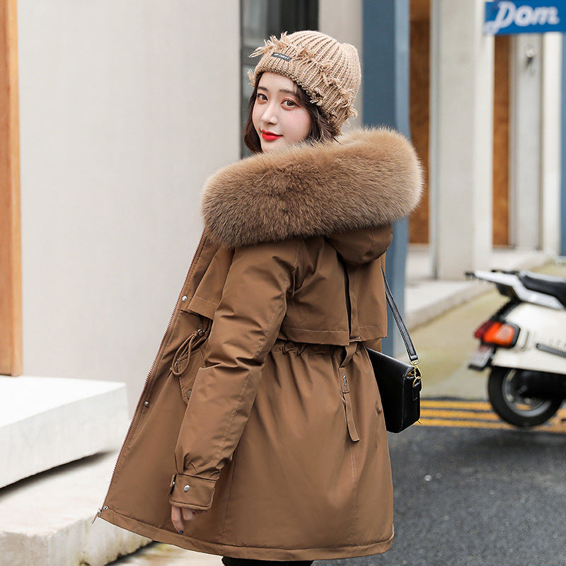 Manteau en coton mi-long ample et tendance pour femme