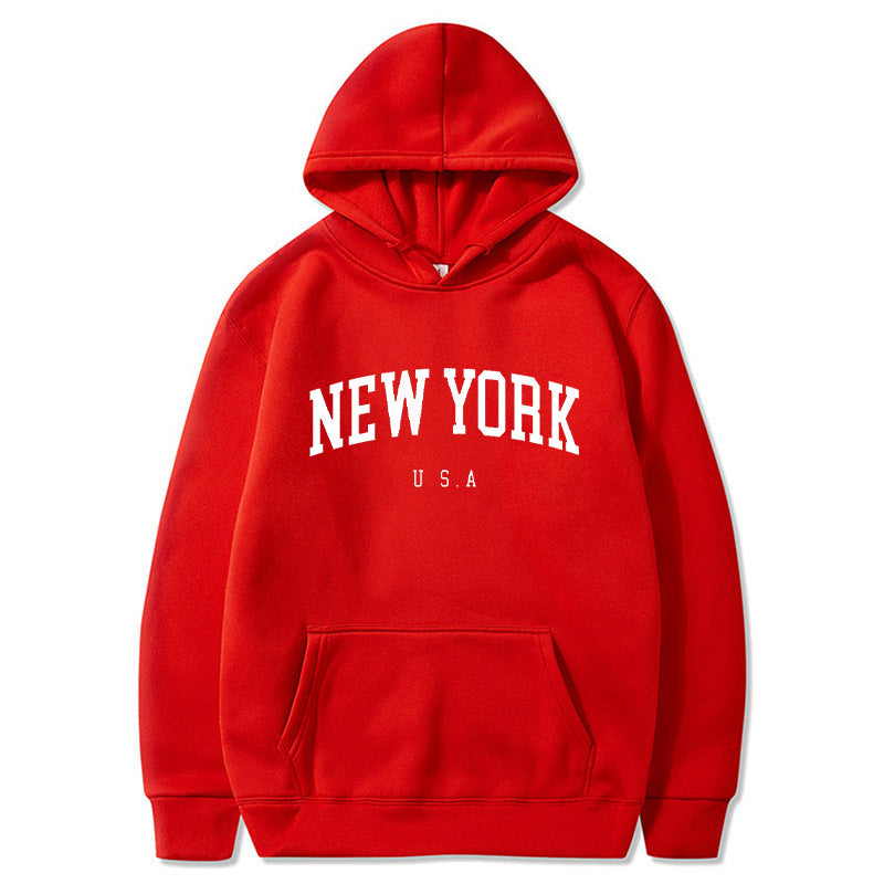 Printed Casual Sports Velvet Padded Hooded Sweatshirt Women's Autumn And Winter
