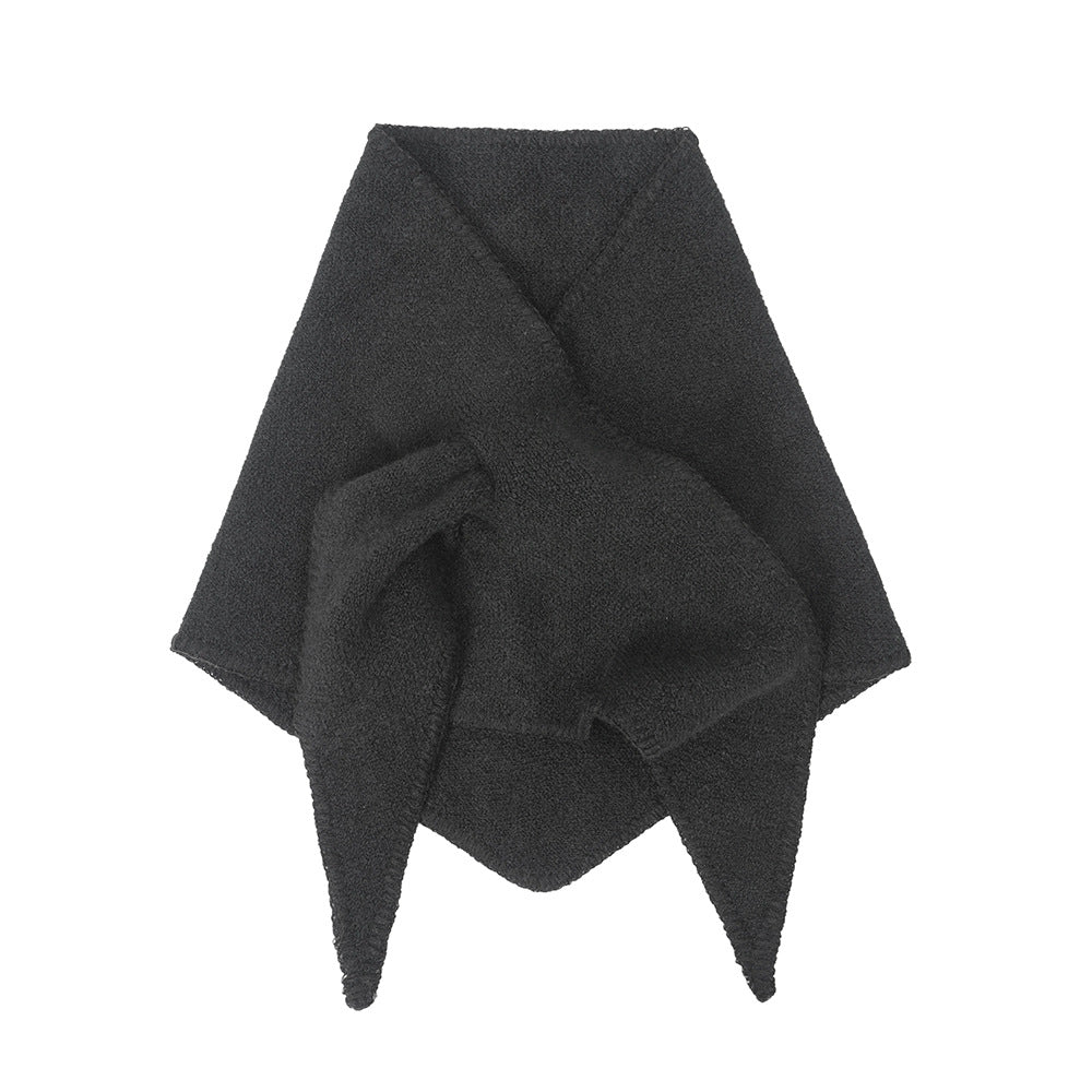 Autumn And Winter Clip Flower Wool Knitted Triangular Binder Shawl Scarf