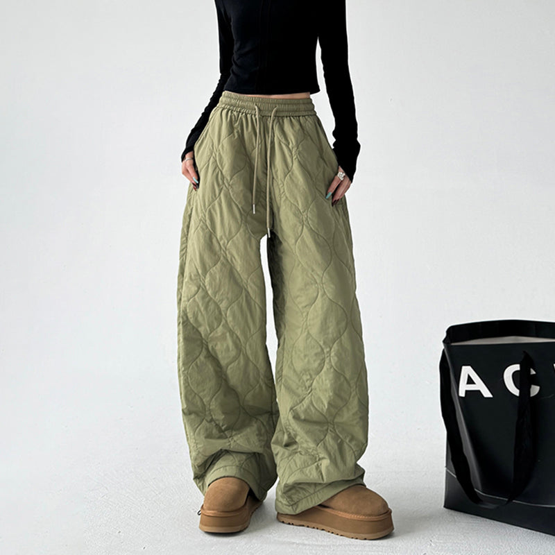 Thickened Warm Quilted Loose Women's Casual Pants