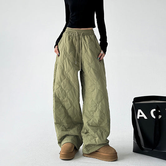 Thickened Warm Quilted Loose Women's Casual Pants