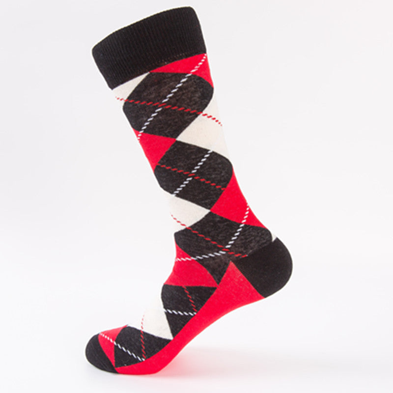 Fashion Plaid Casual Cotton Socks