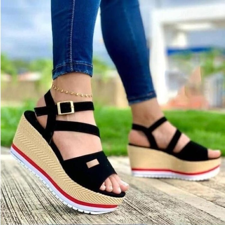 Summer New Style Fish Mouth Wedge Sandals In Europe And America