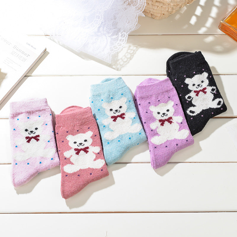 Thickened medium tube ladies cashmere socks