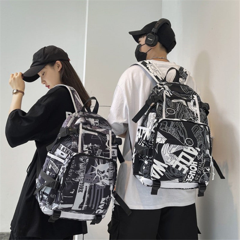 Graffiti High-capacity Backpack For Middle School Students