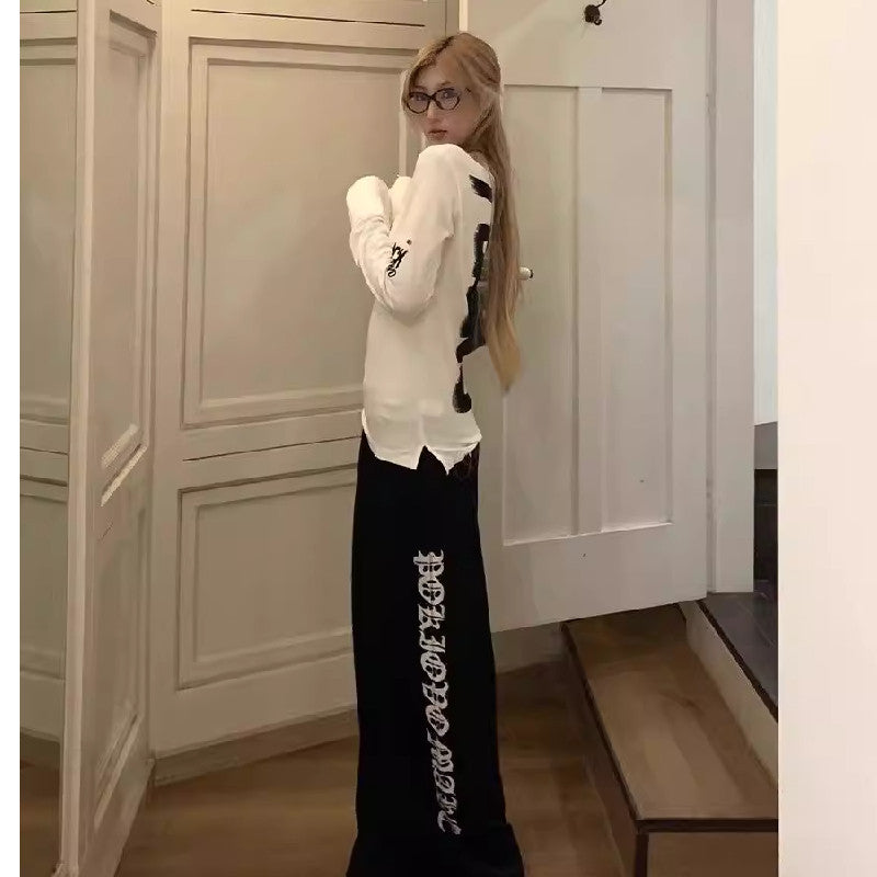Dame ny stilfuld, alsidig langærmet T-shirt til efterår/vinter