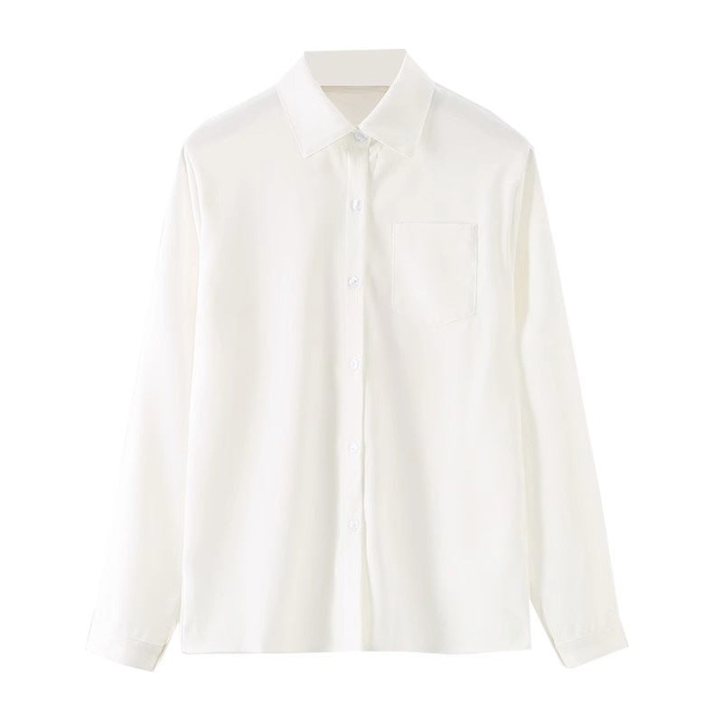 White Preppy Style Inner Anti-wrinkle Bottoming Shirt Student Top