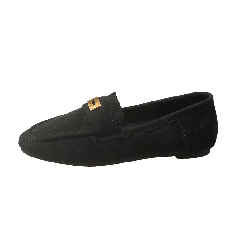 Damesko Britiske Loafers Firkantet Tå Gommino