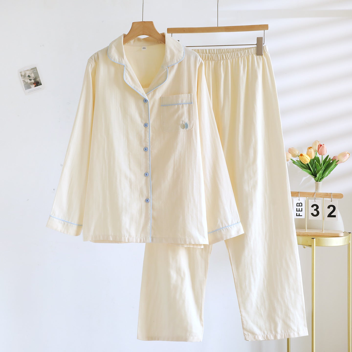 Double Pure Cotton Gauze Pajamas Women's Suit