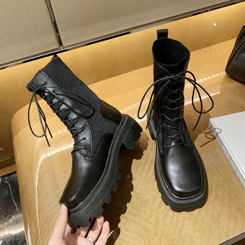 Thin, Breathable, Thick Soled Shoes, Long Knights Boots
