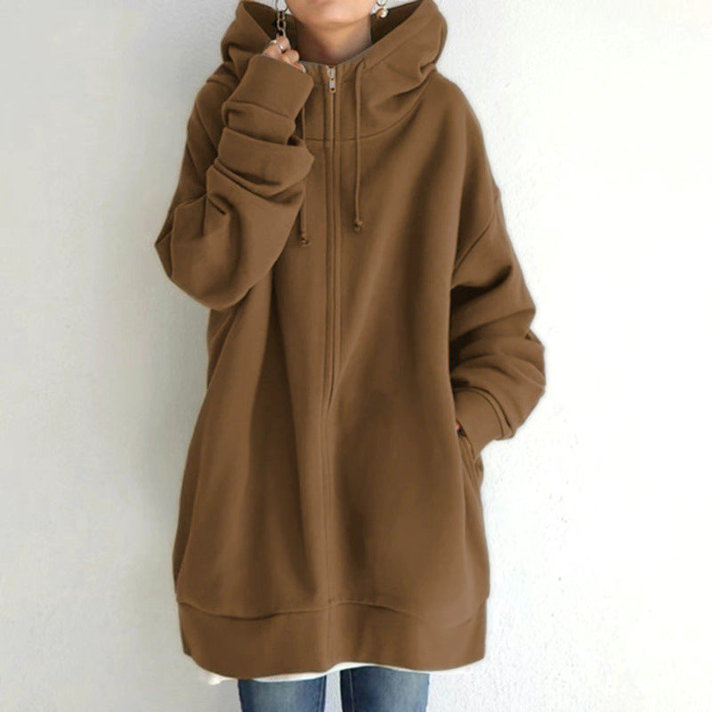 Fuzzy hoodies til kvinder, lange sportspullover hoodies, hoodies med fuld lynlås, sweatshirts