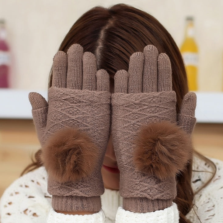 Hair ball finger refers to multi-function touch screen gloves
