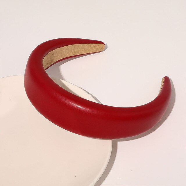 European And American Pu Leather Thickened Sponge Headband