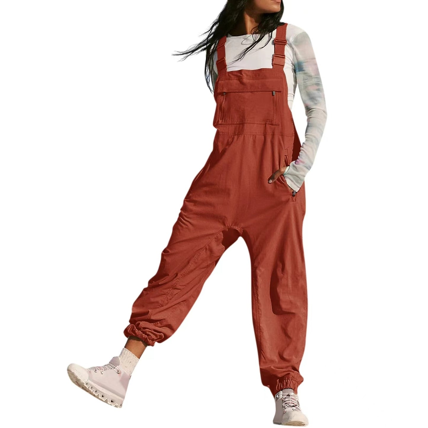 Arbejds Bib Top Bukser Amazon Fashion Fritid Tilspidset Jumpsuit