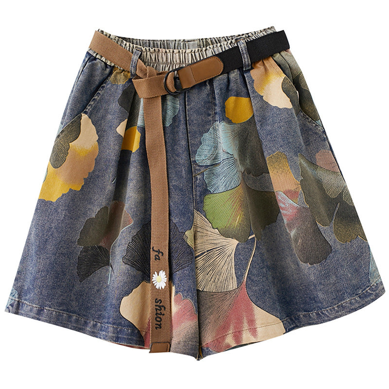 Thin Denim Printed Wide Leg Panties For Women