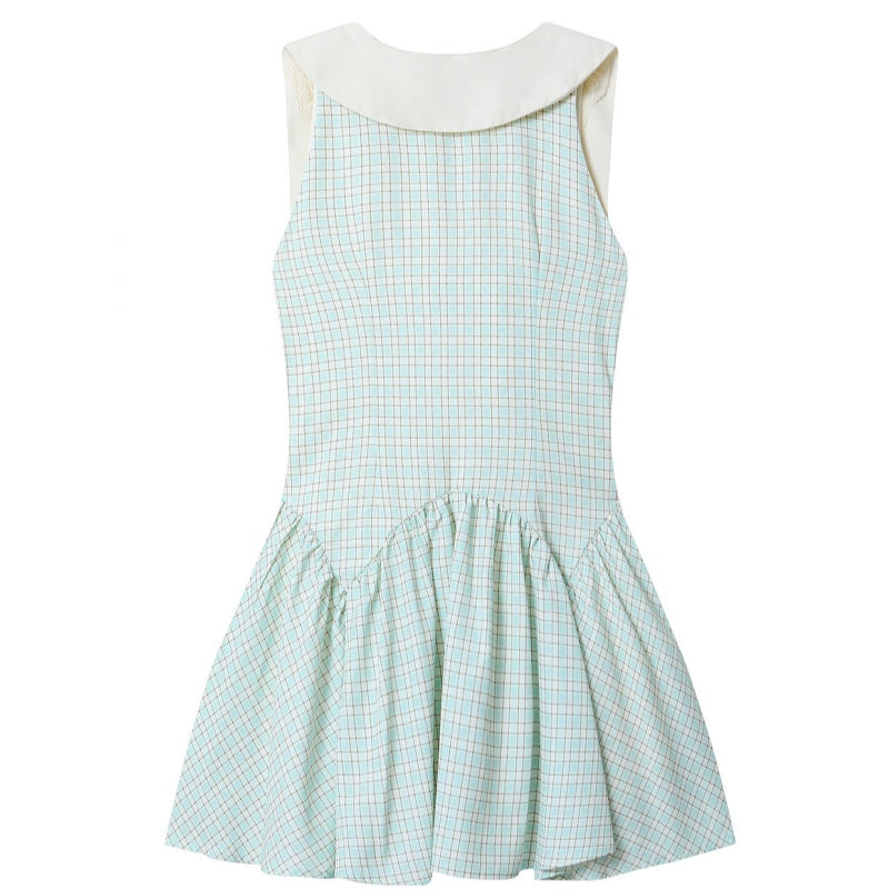 Slimming Bow-Knot Plaid Sleeveless Dress For Women Summer Style