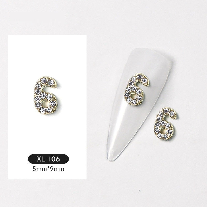 3D Digital Explosion Gold Nail Jewelry Diamond Accessories