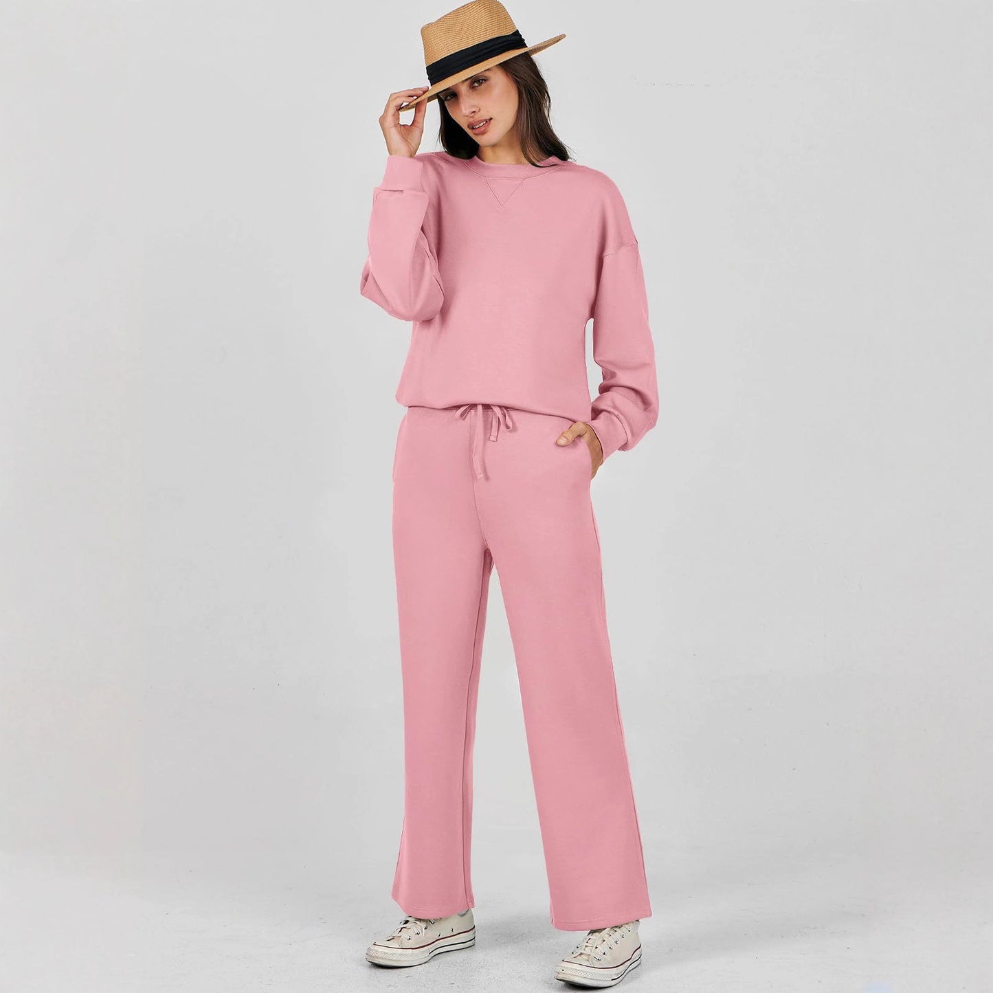 Fashion Casual Long Sleeve Sweater Suit