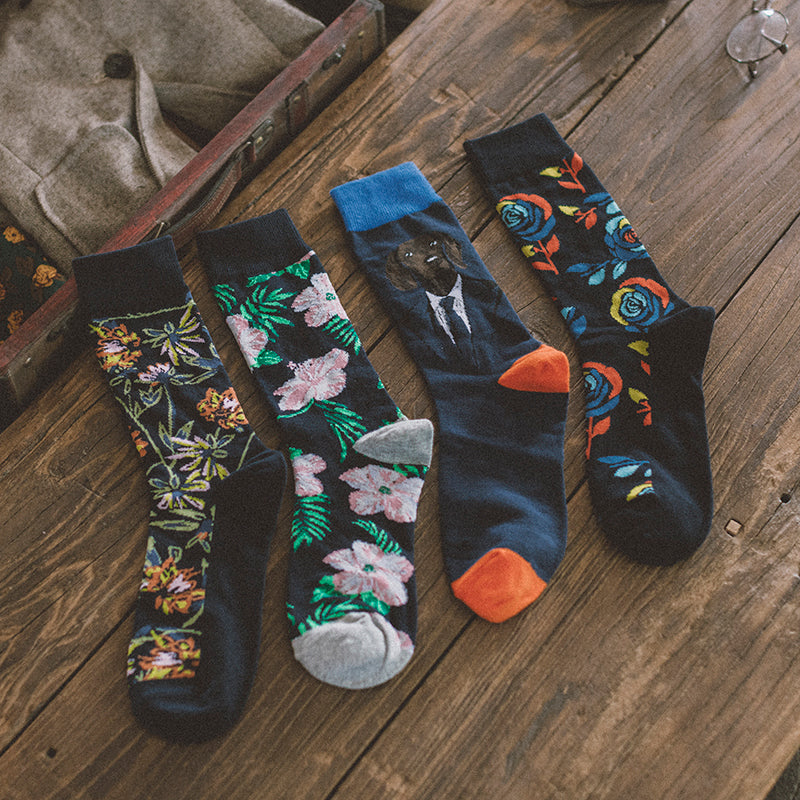 Men's British Retro Creative Gift Box Suit Socks