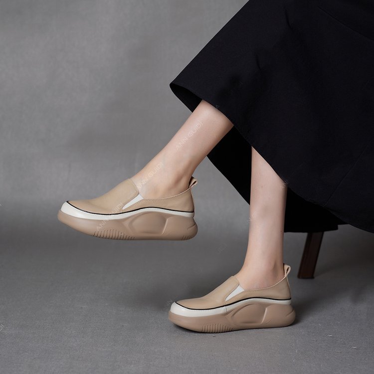 Loafers Women's Autumn New Korean Version Of A Pedal Bread Shoes Platform Casual Shoes Lazy Single Shoes