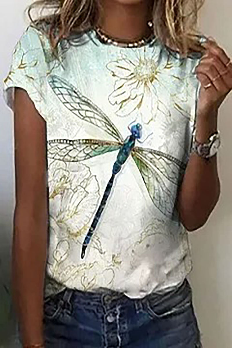 Round Neck Women's Short-sleeved T-shirt Loose Casual