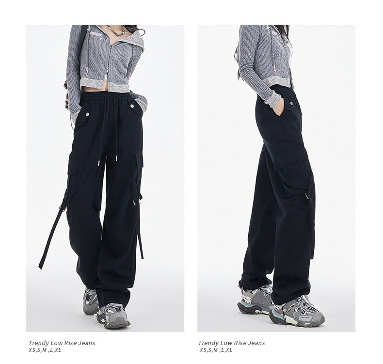 Women's High Waist Loose Wide Legs Overalls