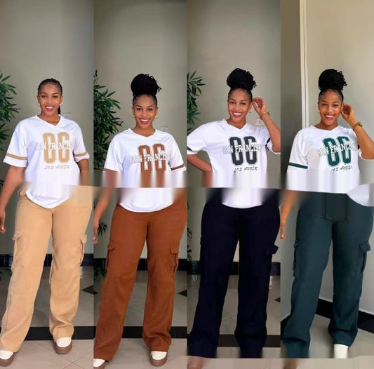 Casual Fashion Simple Loose Two-piece Pants