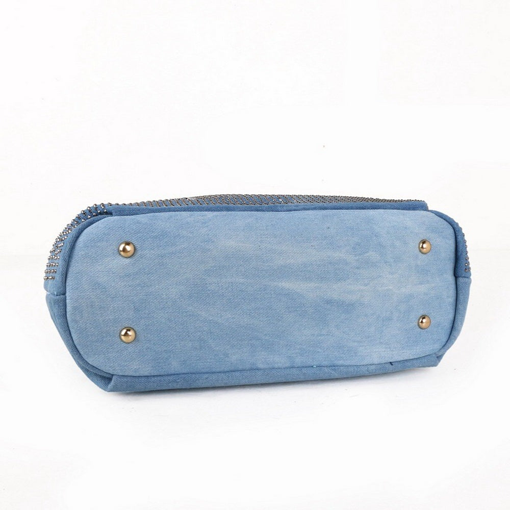 Mode Skuldertaske Transportabel Spandtaske Denim Kanvas