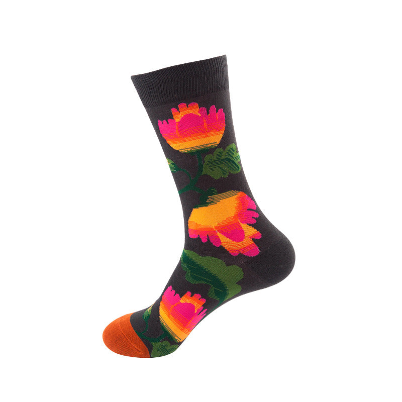 Socks Tide Brand Medium Tube Unisex Street Creative