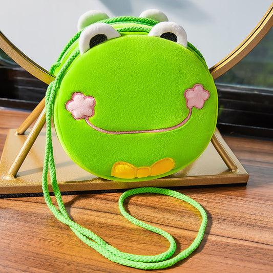 Children's One-shoulder Fashion Plush Embroidered Fabric Mini Bag