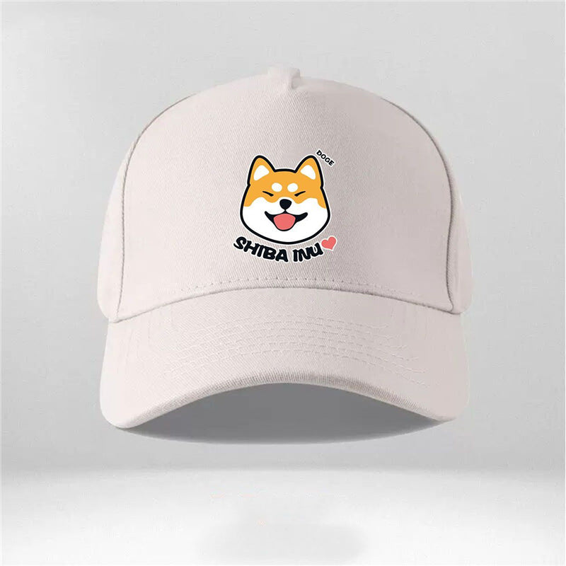 Cartoon Dog Shiba Inu Men And Women Couple New Peaked Cap