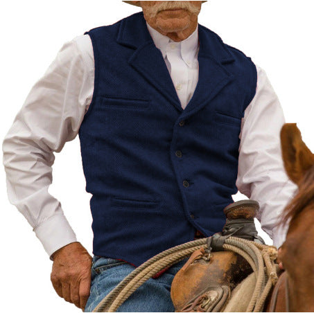Men's Slim-fit Herringbone Vest Casual Business Suit Vest