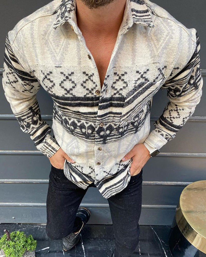 Woolen Suit Jacket Loose Lapels Double Pocket Jacket Long Sleeve