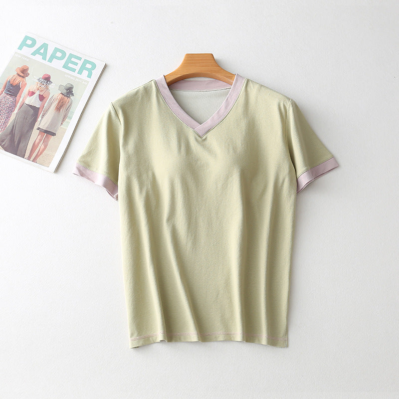 Women's Short Sleeve Top With Chest Pad