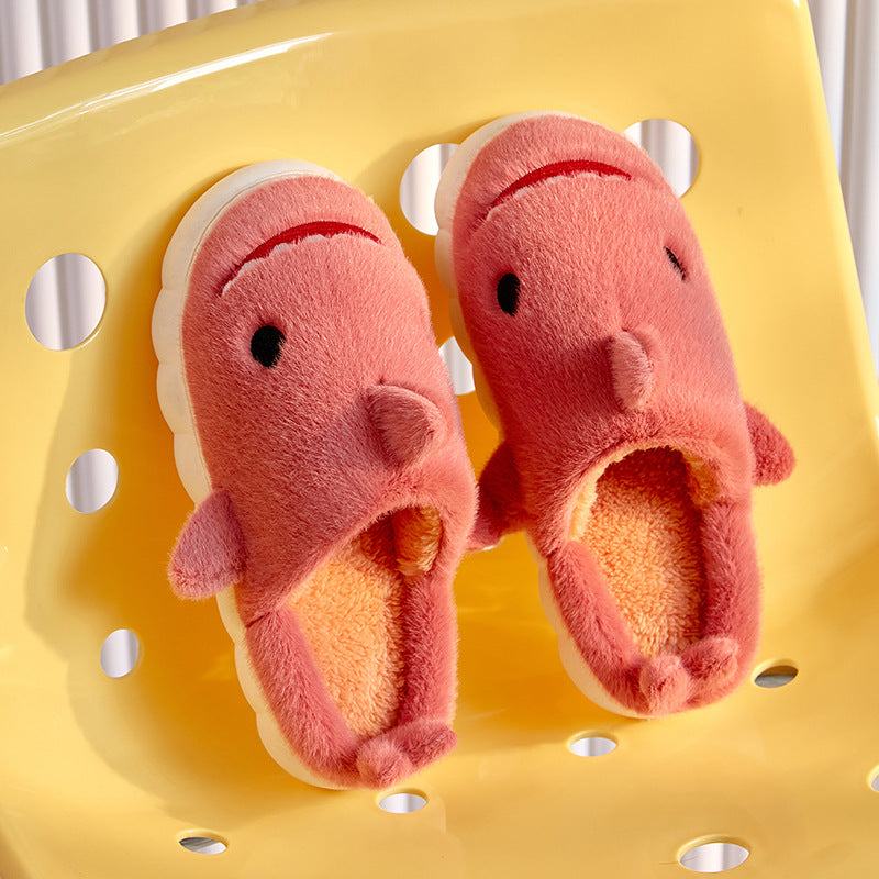 Children's Fashionable Simple And Cute Shark Cotton Slippers