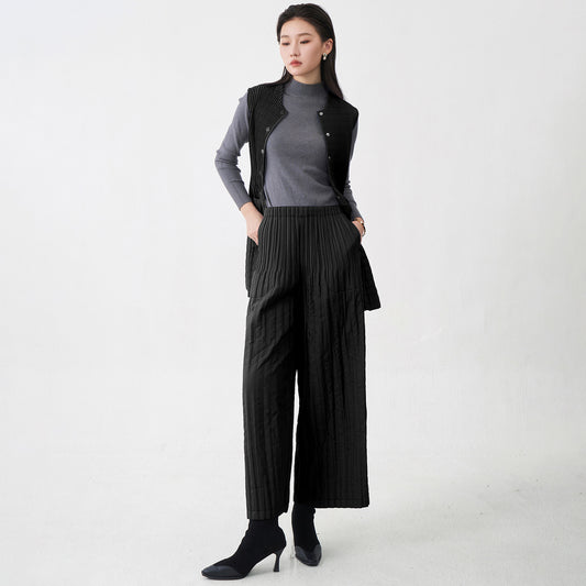 Women's Vest Coat Straight-leg Cotton Pants Versatile Two-piece Set