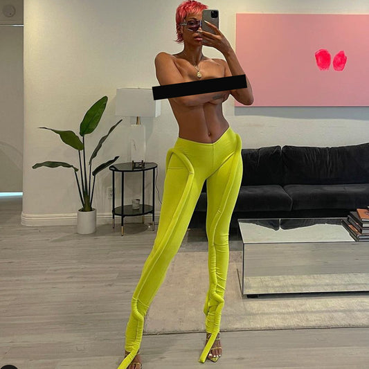 High-waisted Hip-fitting Sports And Leisure Trousers