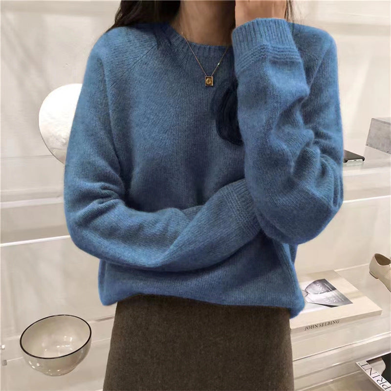 Korean-style Casual Solid-color Figure-flattering Sweater
