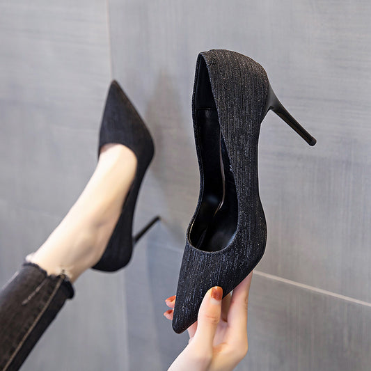 Pointed Non-tiring Feet Black Commuter Workplace High Heels