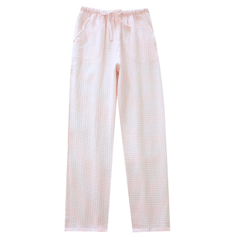 Women's Fashion Casual Loose Cotton Double-layer Gauze Home Pants