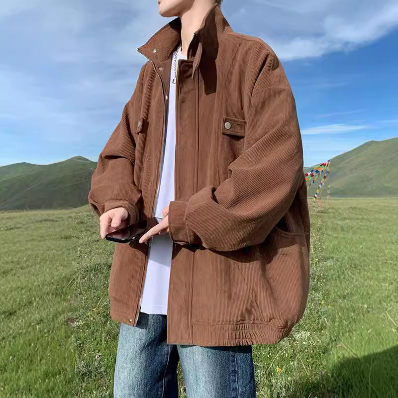 Corduroy Plus-sized Loose Casual Cardigan Jacket
