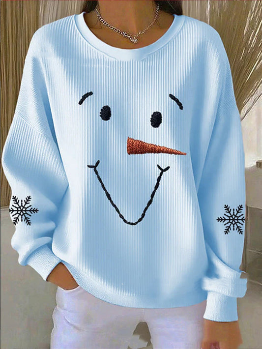 Trykt rundhalset sweatshirt afslappet mode efterår og vinter sweatshirt