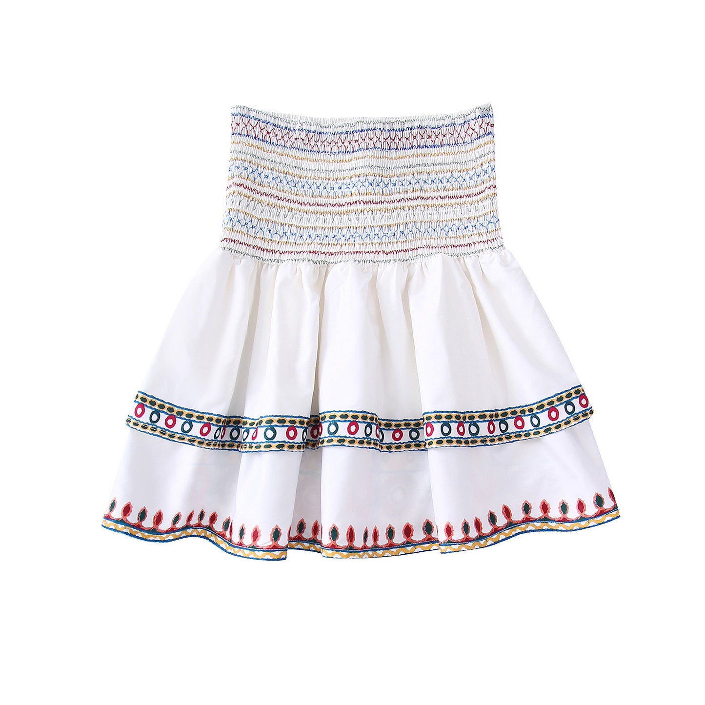 Summer New Printed Top Printing Color Contrast Skirt