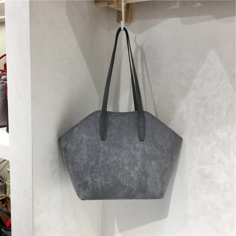 Fashionable Versatile Commuter Suede Fabric Shoulder Bag For Women