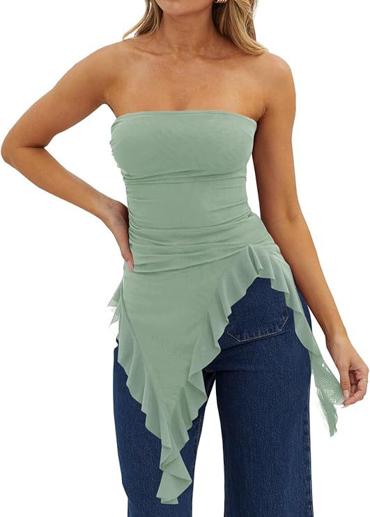Figure-hugging Top With A Ruffled Hem