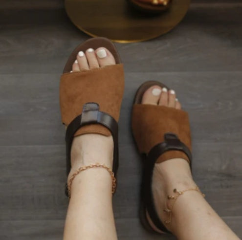 Summer Flat Round Toe Casual Buckle Female Sandals