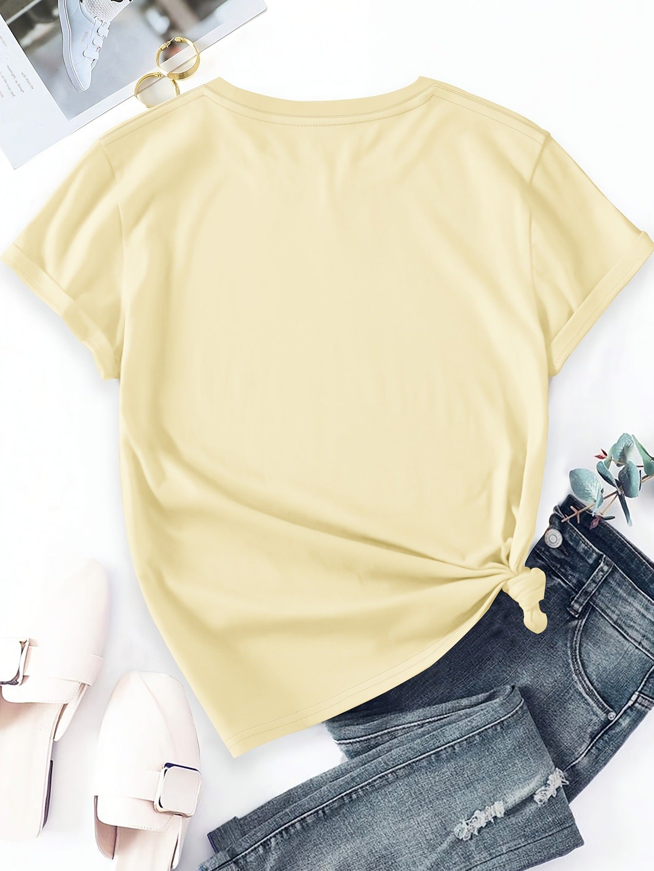 Womens Floral Print Short Sleeve T-Shirt