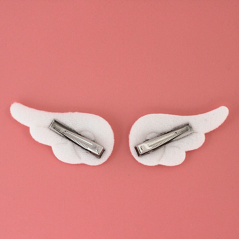 Plush angel wings hairpin headdress