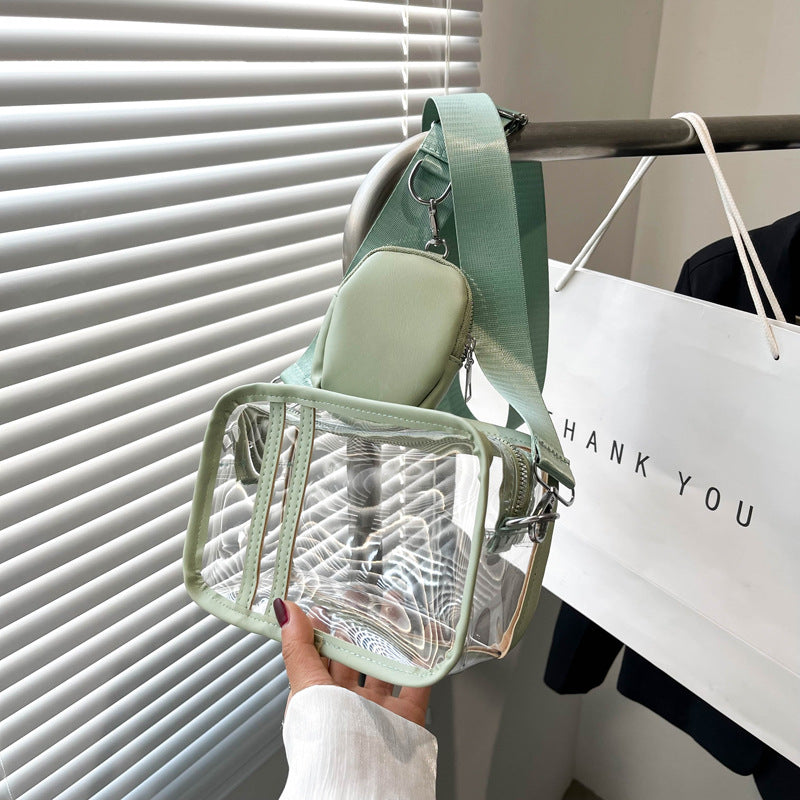 Women's Simple Transparent Shoulder Bag Fashion Messenger Bag
