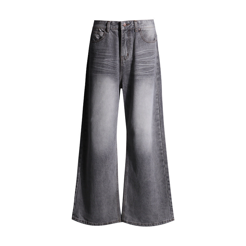 Løse afslappede mokkagrå wide leg-jeans til kvinder